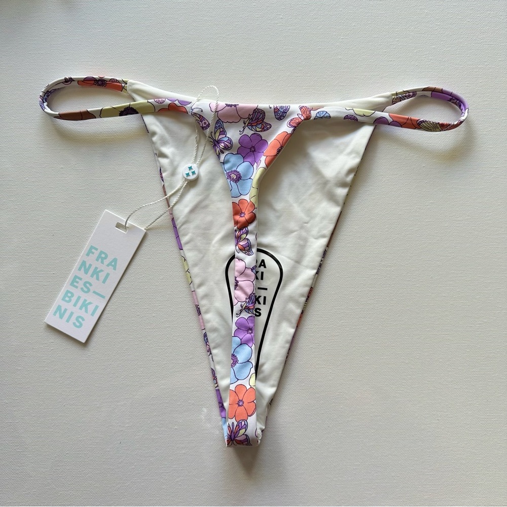 *SOLD* Frankies Bikinis Colby Tie Front Ruffle Top Jagger Bikini Bottom Marp - Picture 9 of 12